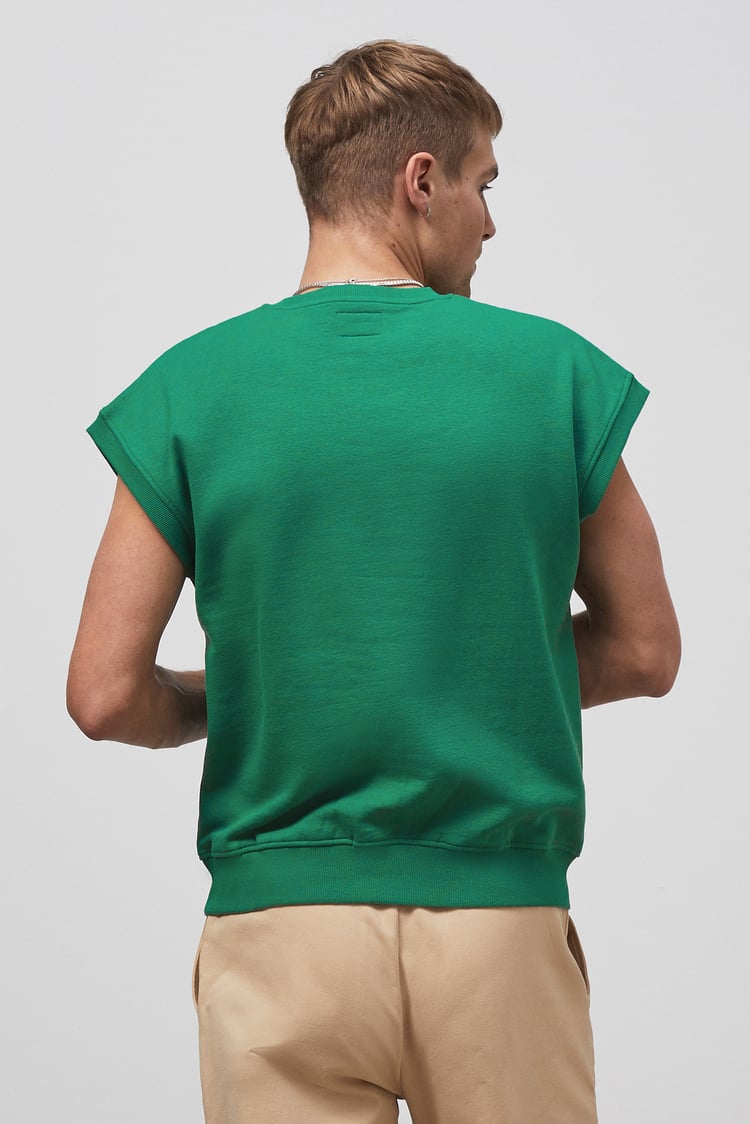 Crew Neck Sleeveless Sweatshirt