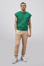 Crew Neck Sleeveless Sweatshirt