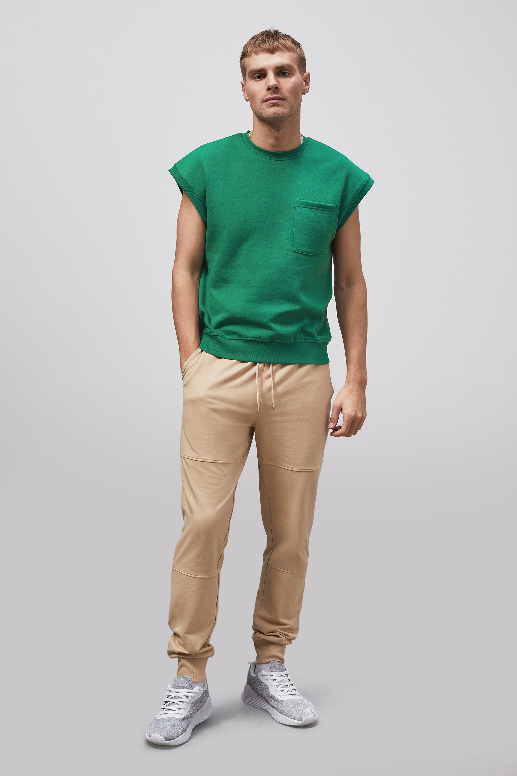 Crew Neck Sleeveless Sweatshirt