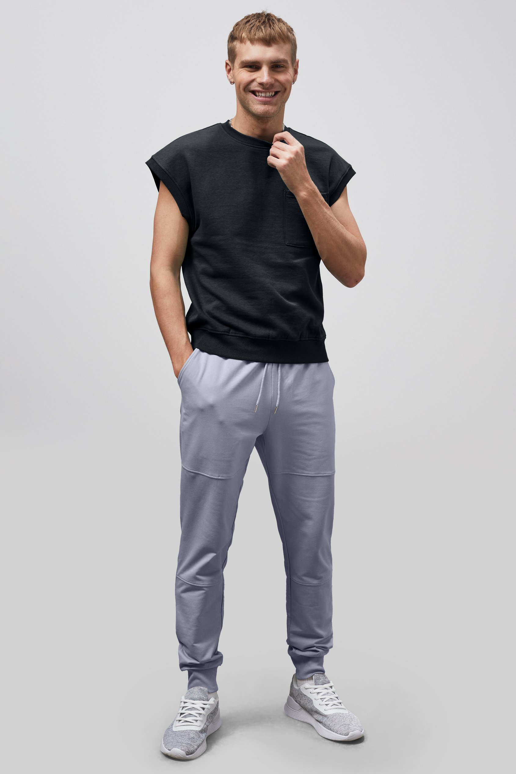 Crew Neck Sleeveless Sweatshirt