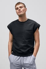 Crew Neck Sleeveless Sweatshirt