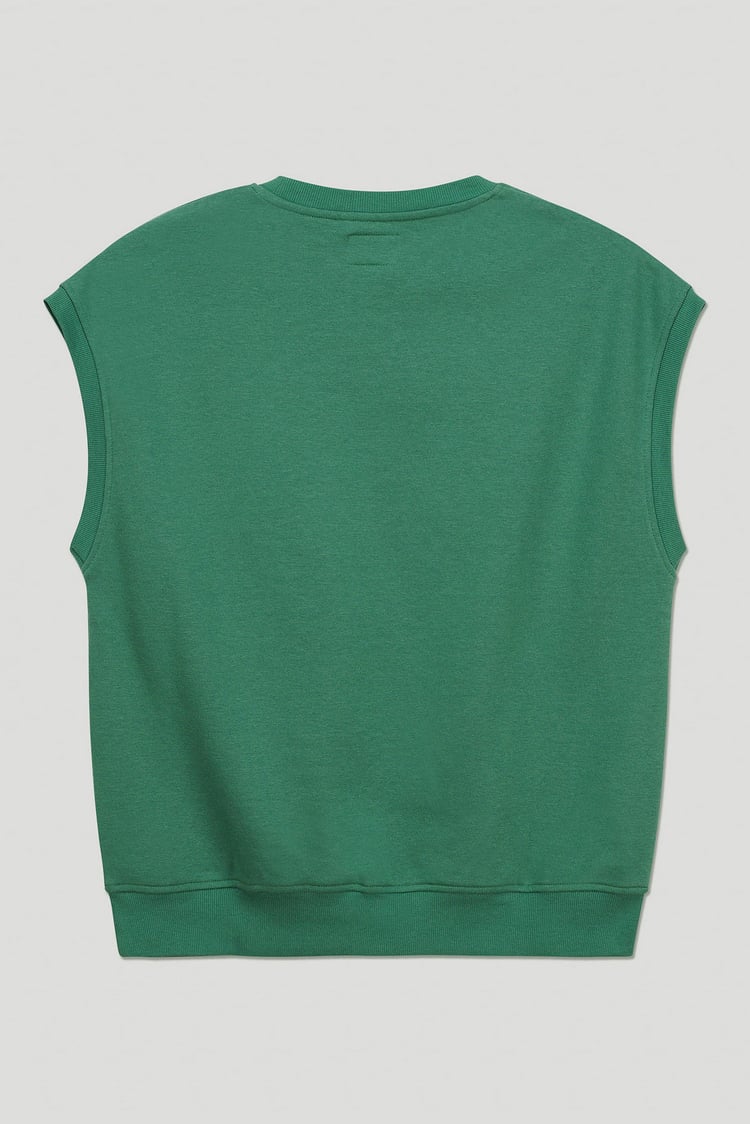 Crew Neck Sleeveless Sweatshirt