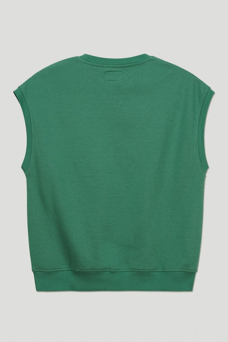 Crew Neck Sleeveless Sweatshirt