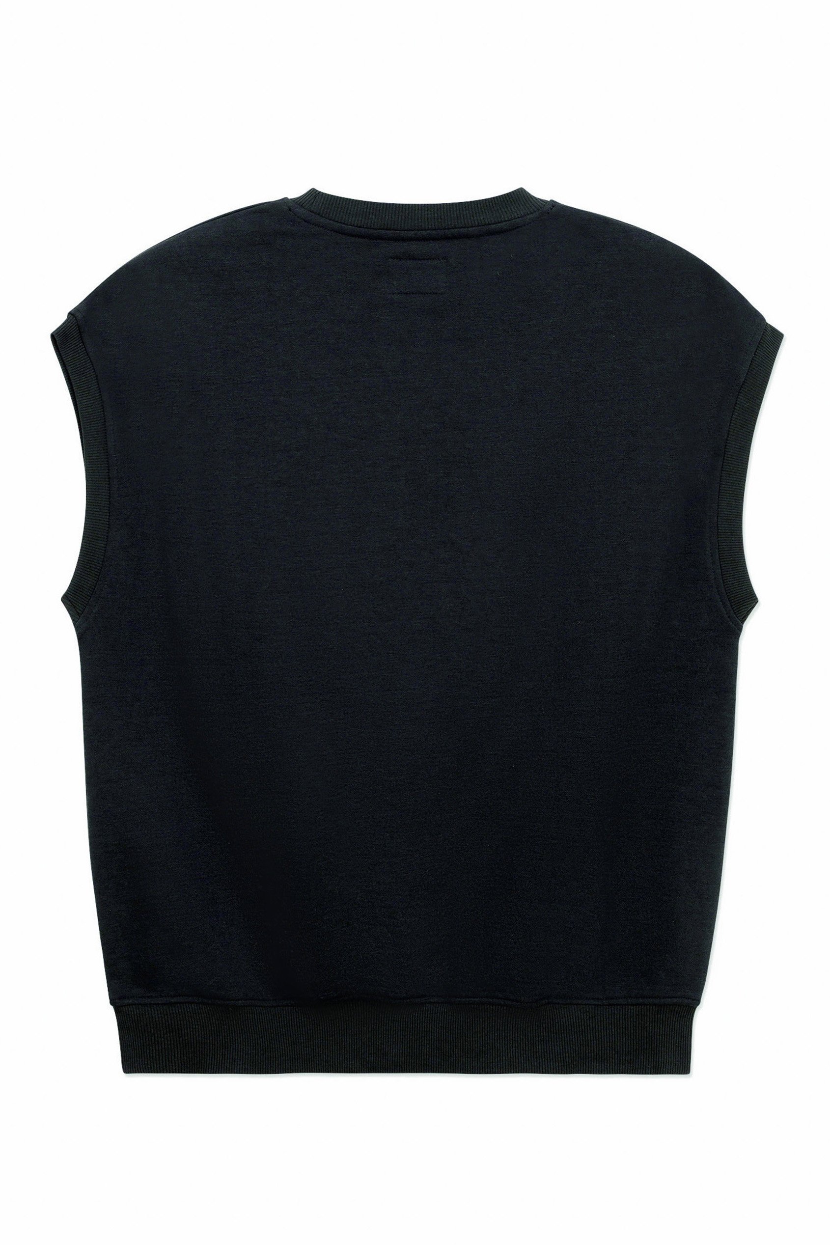Crew Neck Sleeveless Sweatshirt