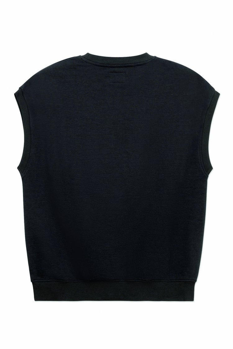 Crew Neck Sleeveless Sweatshirt