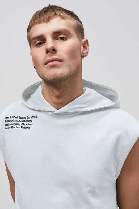 White Contrast Printed Hoodie