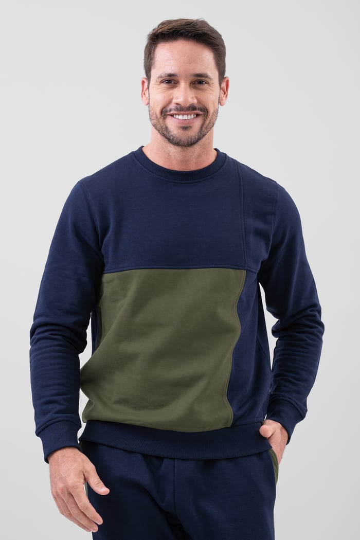 Crew Neck Colour Block Sweatshirt