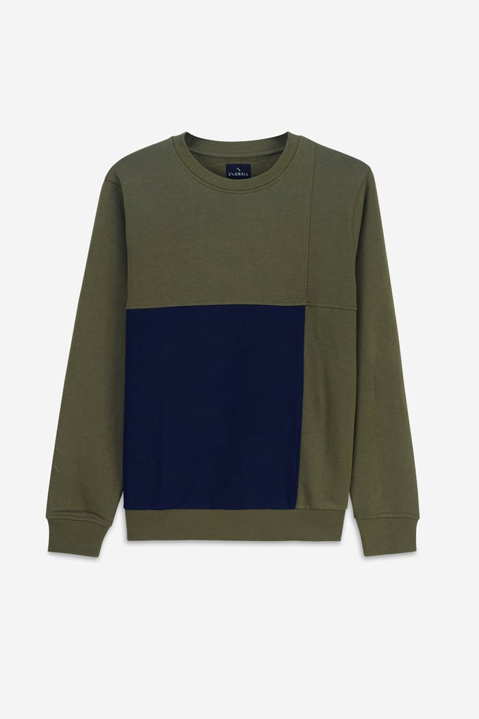 Crew Neck Colour Block Sweatshirt
