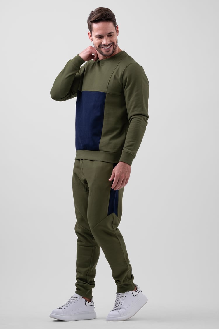 Crew Neck Colour Block Sweatshirt