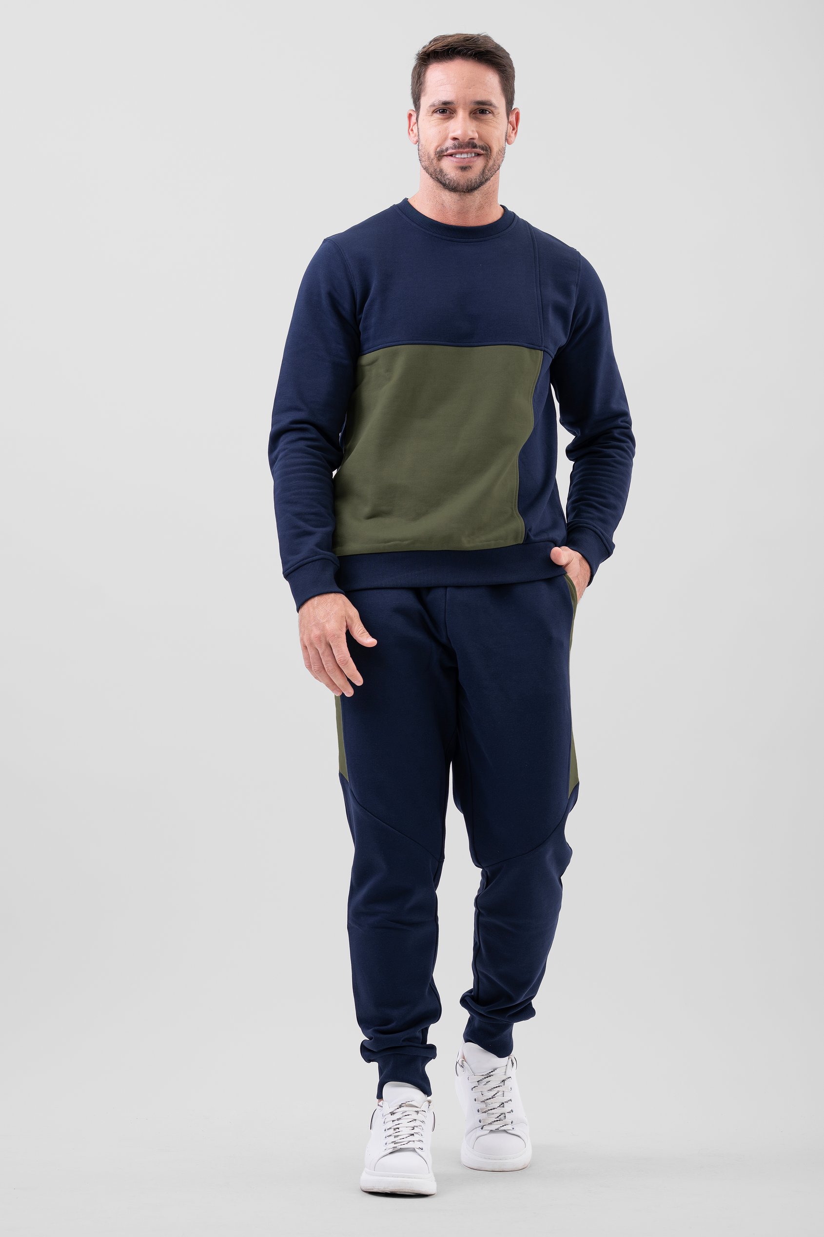 Crew Neck Colour Block Sweatshirt