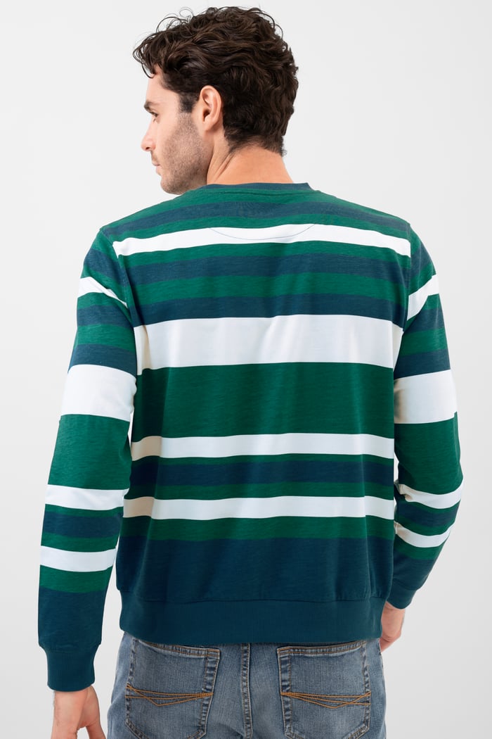 Mens Classic Print Stripe Sweatshirt