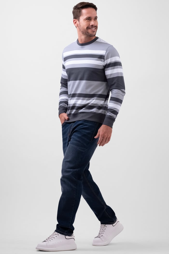 Mens Classic Print Stripe Sweatshirt
