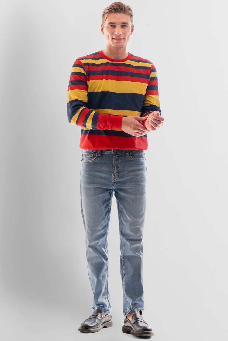 Mens Classic Print Stripe Sweatshirt