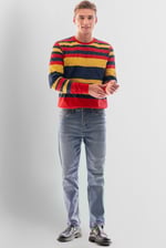 Mens Classic Print Stripe Sweatshirt