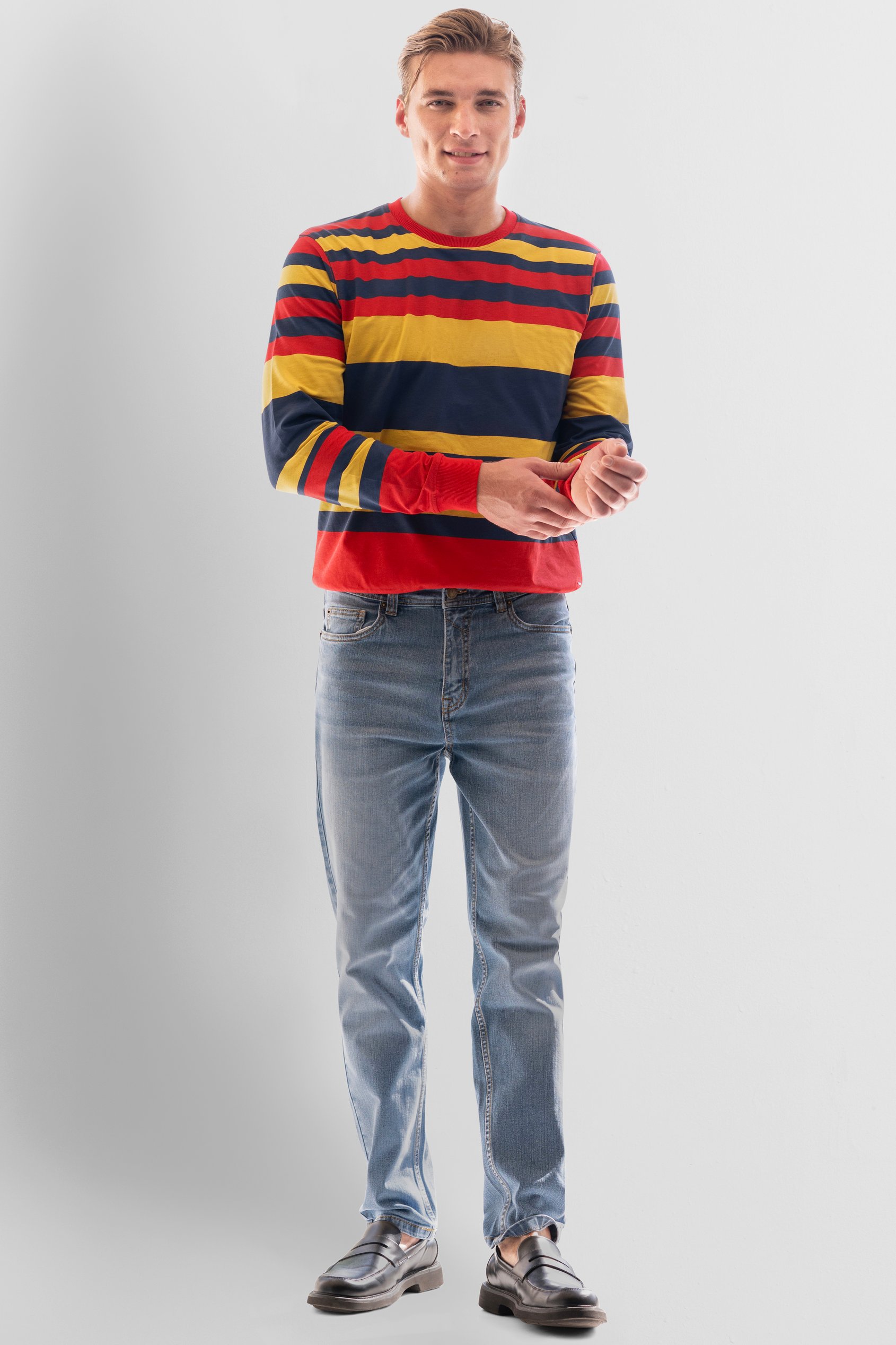 Mens Classic Print Stripe Sweatshirt
