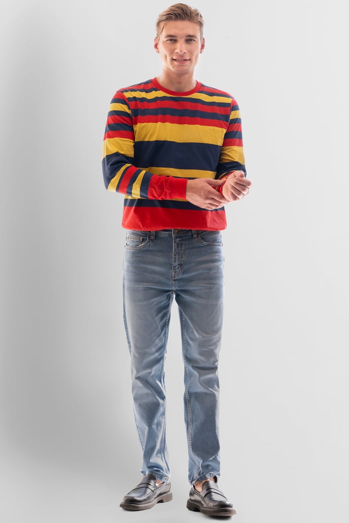 Mens Classic Print Stripe Sweatshirt