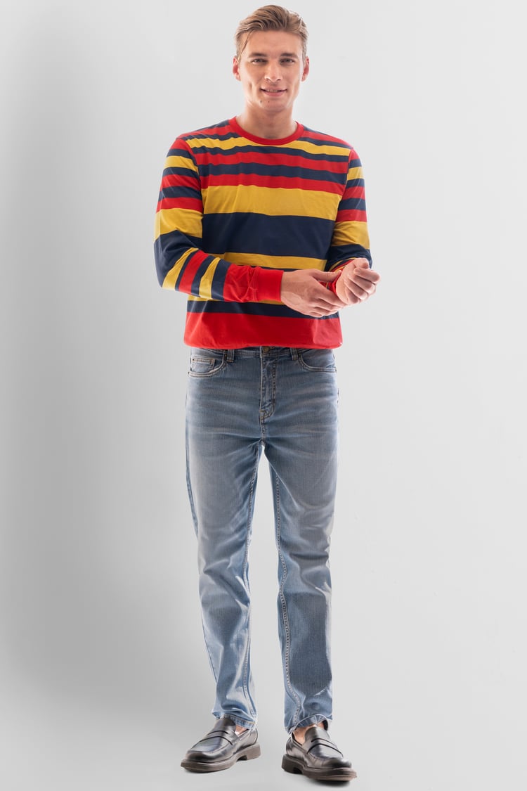 Mens Classic Print Stripe Sweatshirt
