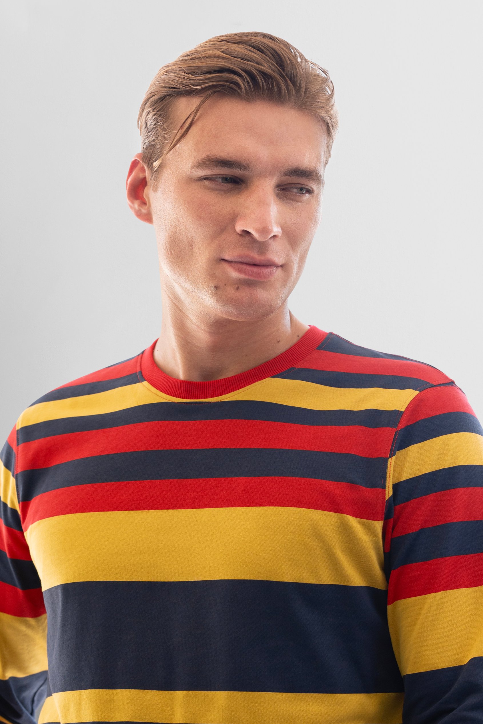 Mens Classic Print Stripe Sweatshirt