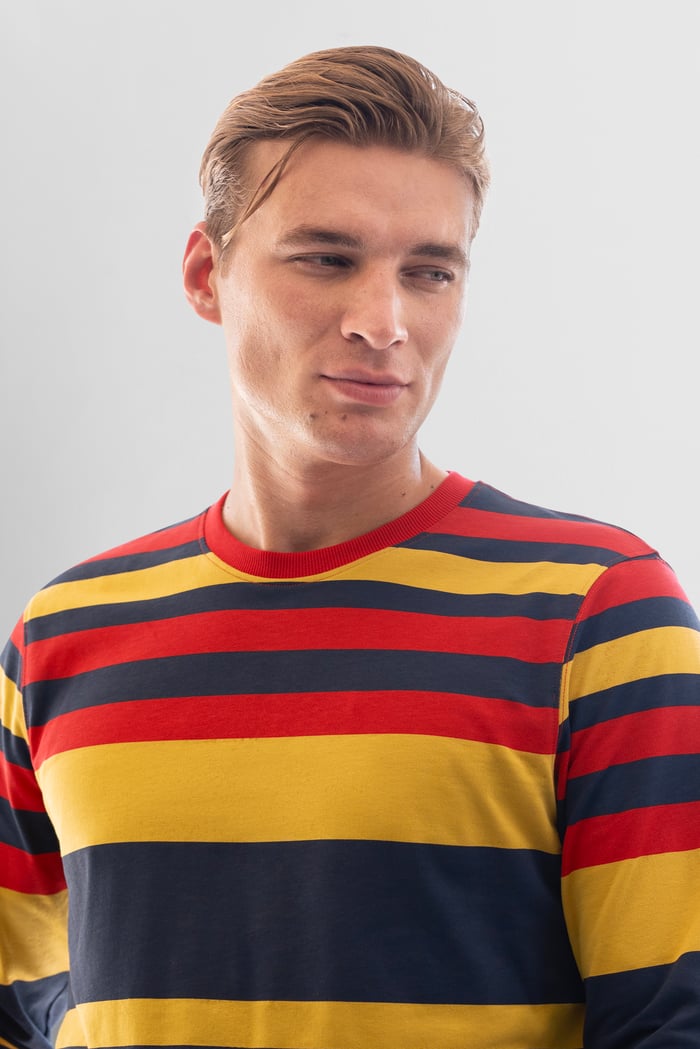 Mens Classic Print Stripe Sweatshirt