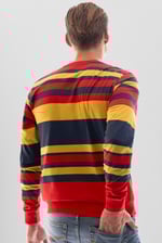 Mens Classic Print Stripe Sweatshirt