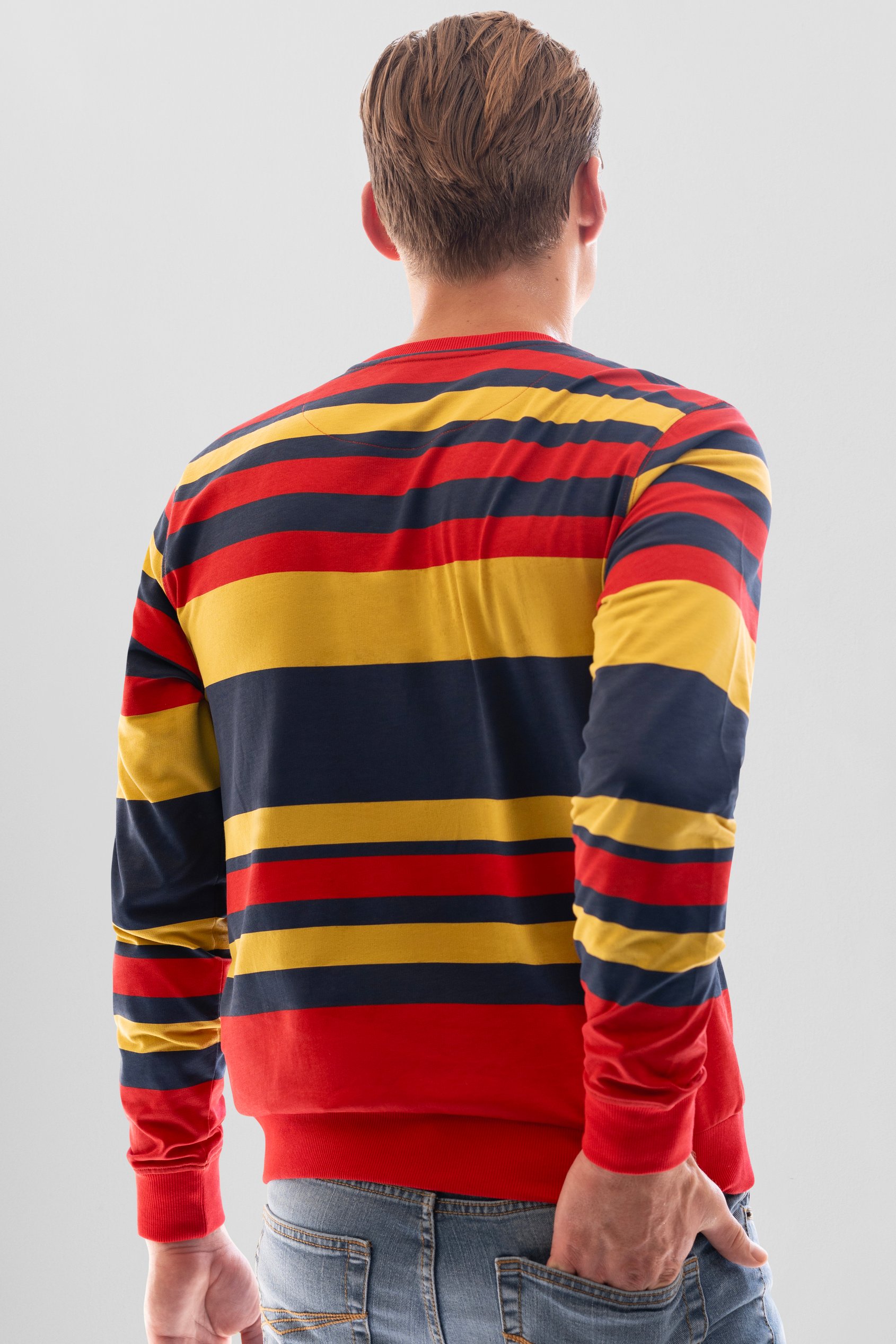 Mens Classic Print Stripe Sweatshirt