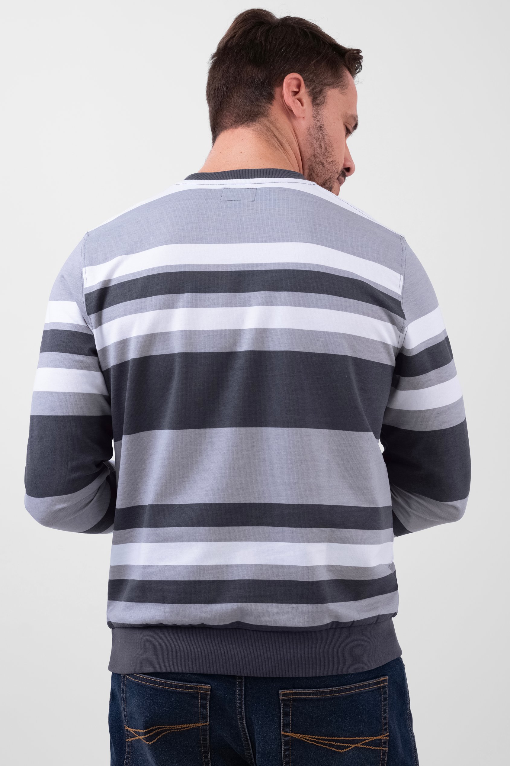 Mens Classic Print Stripe Sweatshirt