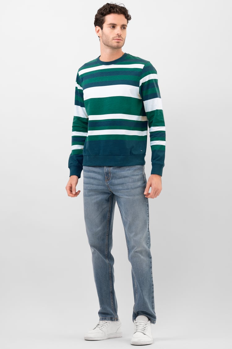 Mens Classic Print Stripe Sweatshirt