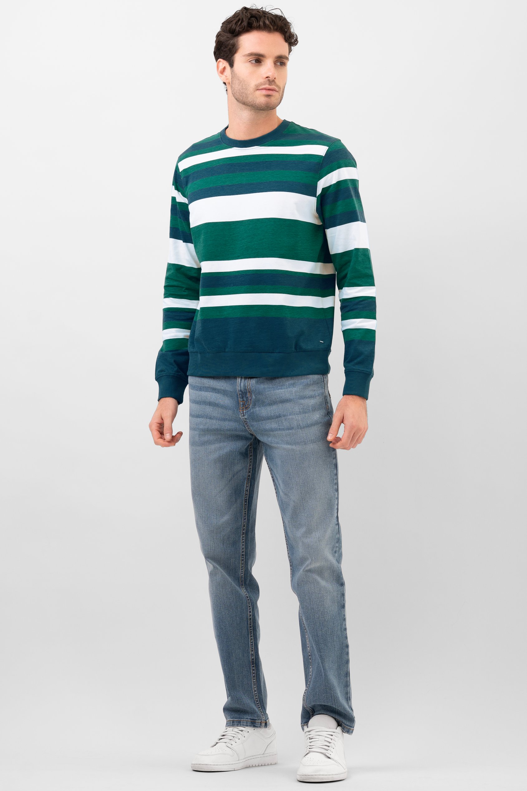 Mens Classic Print Stripe Sweatshirt