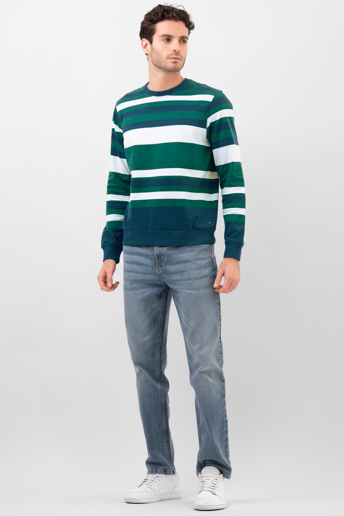 Mens Classic Print Stripe Sweatshirt