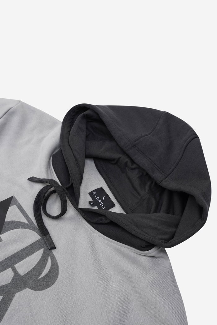 Mens Flock Print Overhead Hoodie