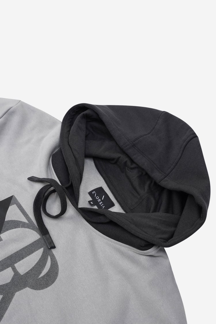 Mens Flock Print Overhead Hoodie