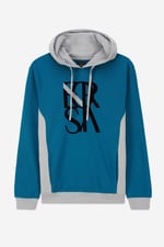 Mens Flock Print Overhead Hoodie