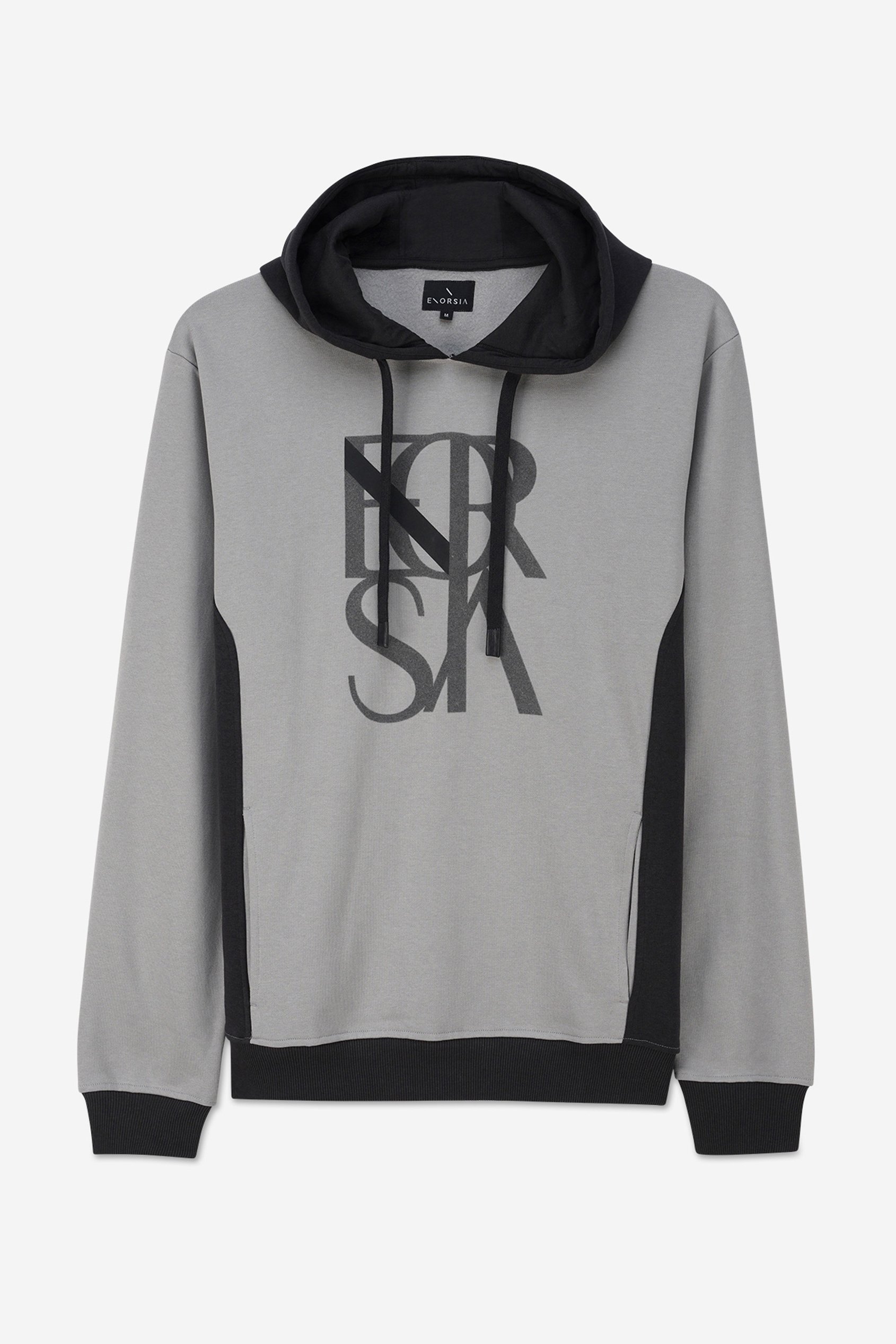 Mens Flock Print Overhead Hoodie