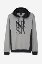 Mens Flock Print Overhead Hoodie