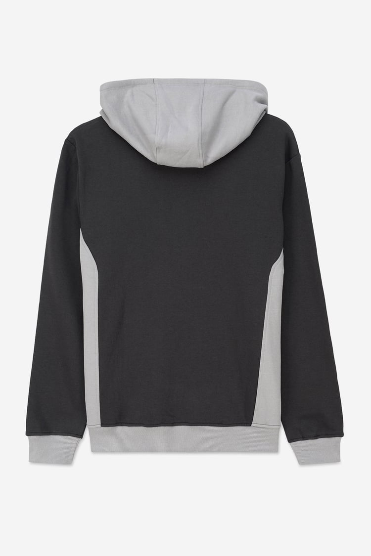 Mens Flock Print Overhead Hoodie