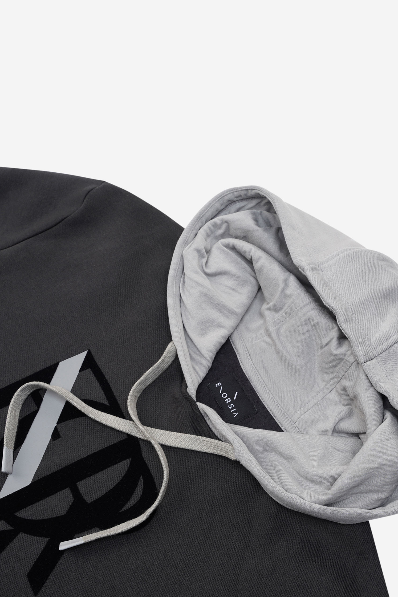 Mens Flock Print Overhead Hoodie