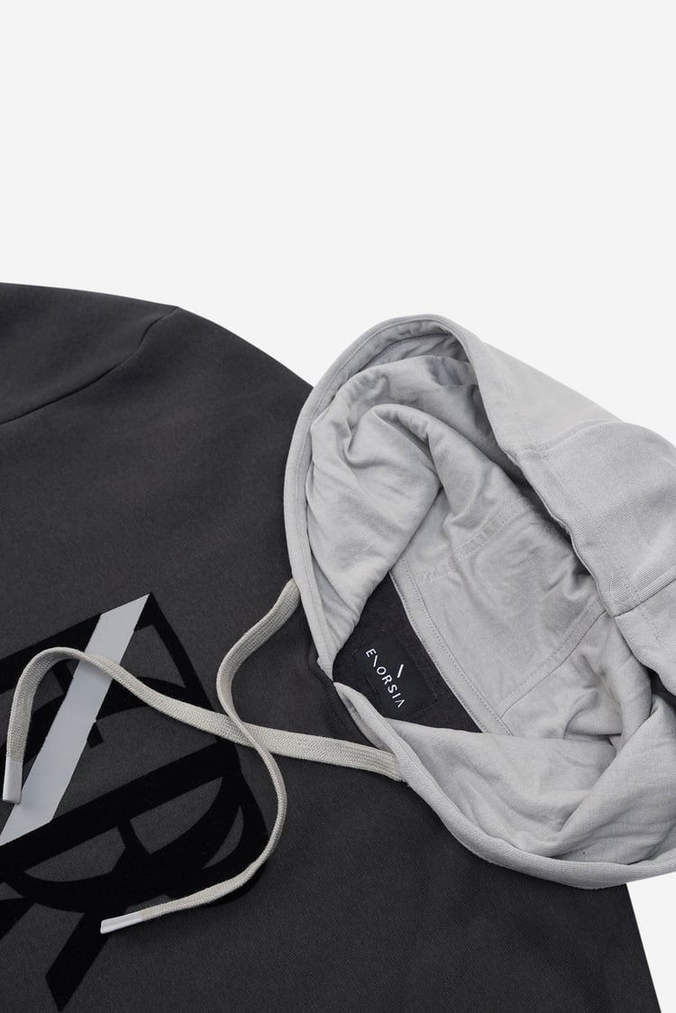 Mens Flock Print Overhead Hoodie