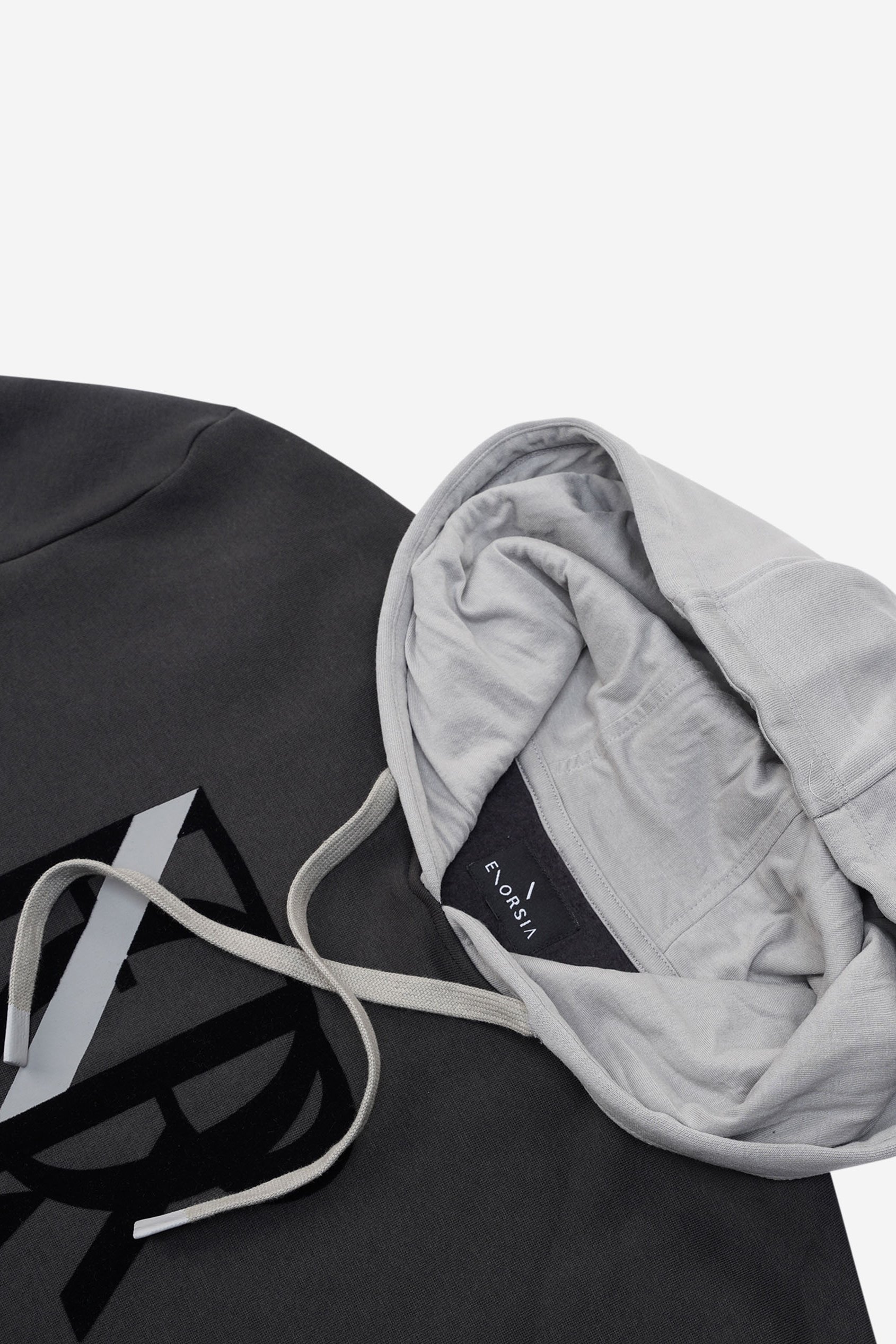 Mens Flock Print Overhead Hoodie