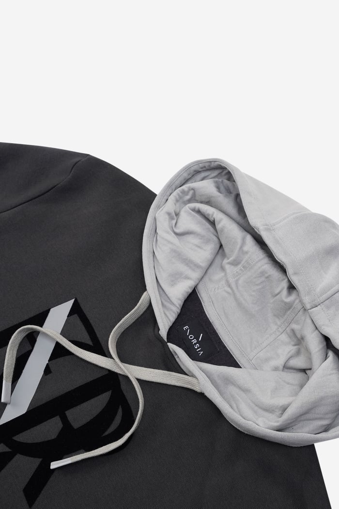 Mens Flock Print Overhead Hoodie