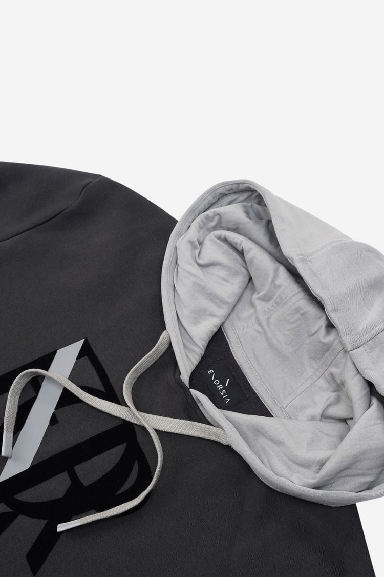 Mens Flock Print Overhead Hoodie