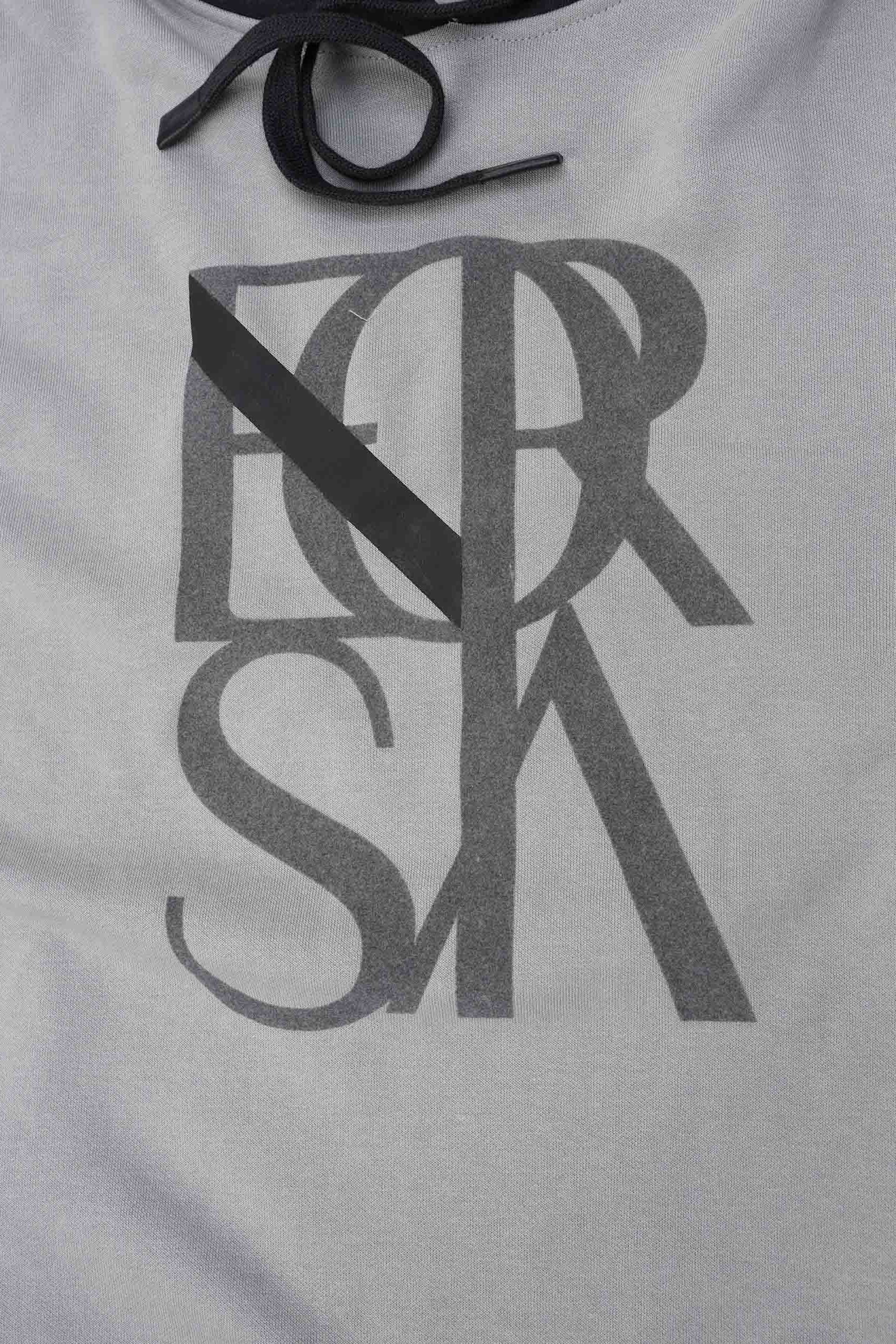 Mens Flock Print Overhead Hoodie