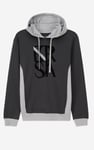 Mens Flock Print Overhead Hoodie