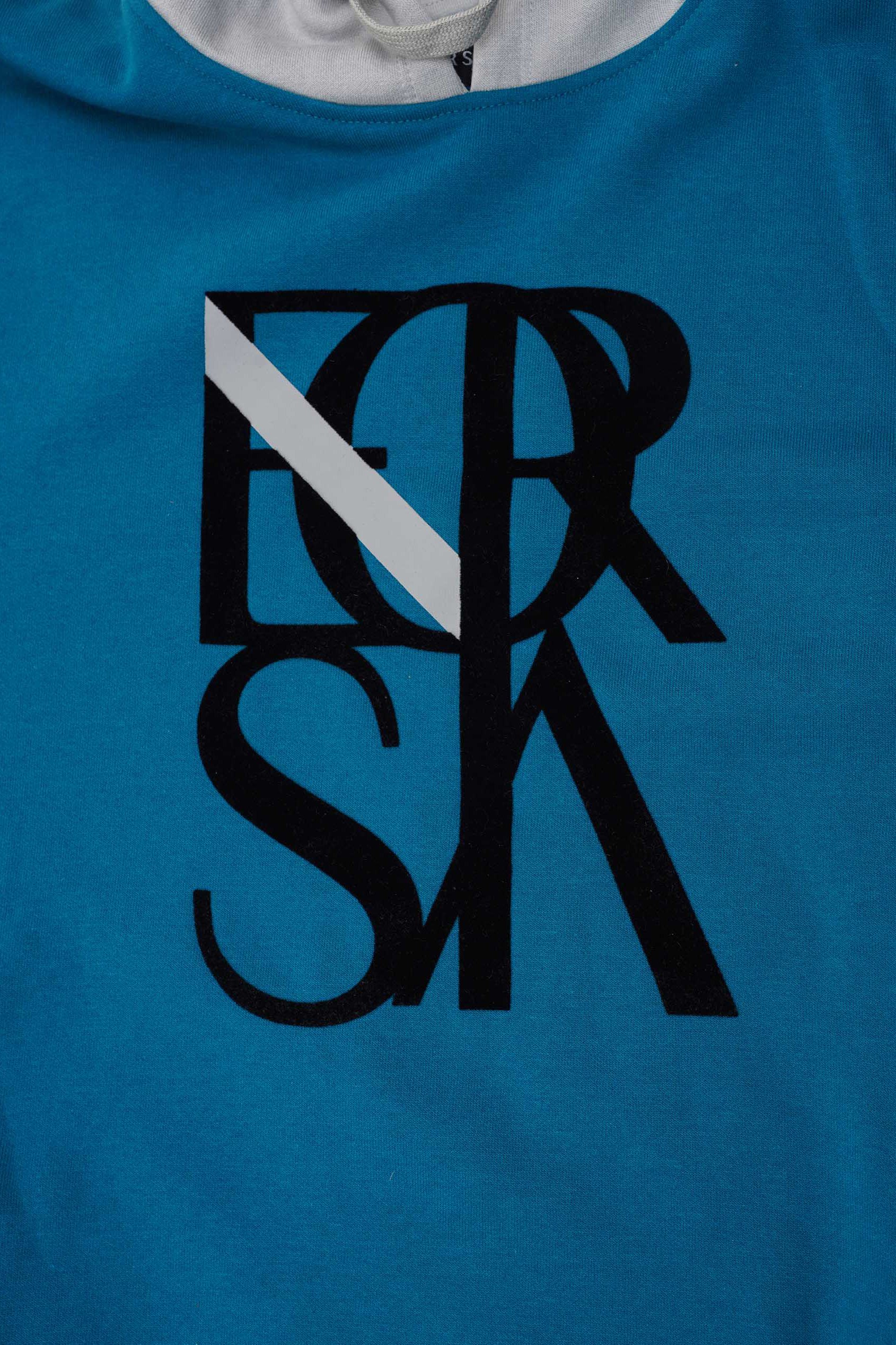 Mens Flock Print Overhead Hoodie