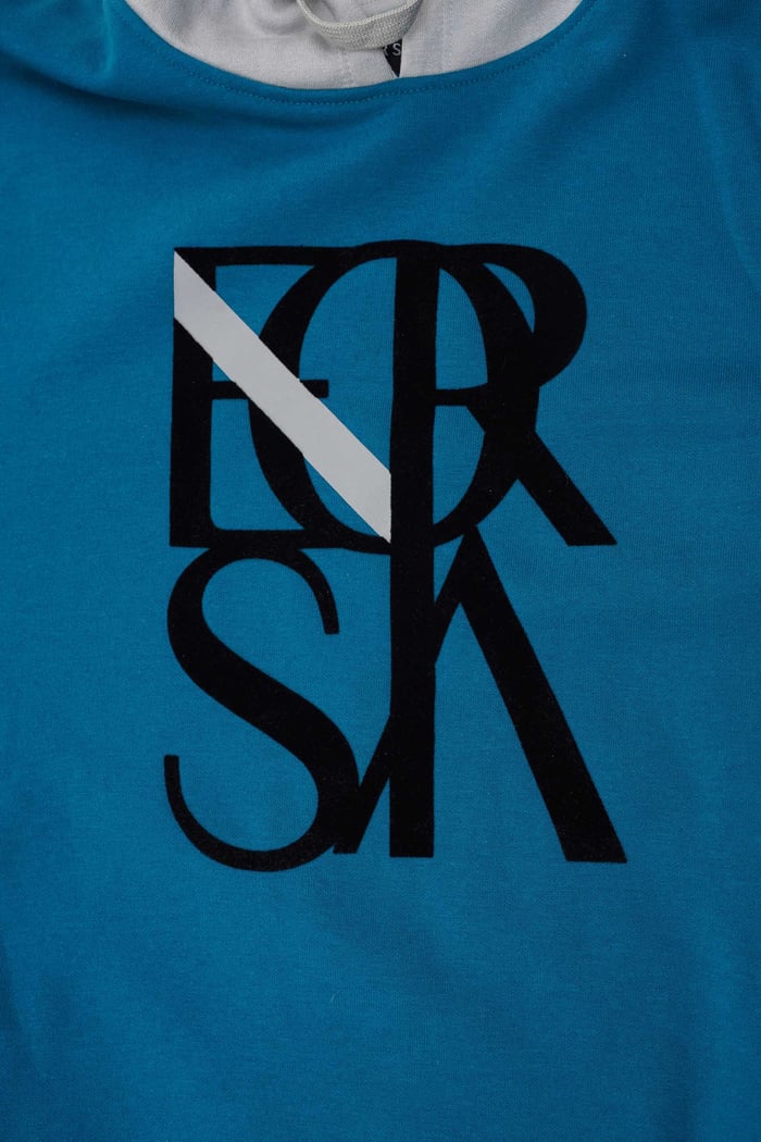 Mens Flock Print Overhead Hoodie