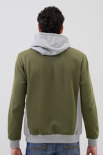 Mens Flock Print Overhead Hoodie