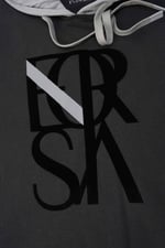 Mens Flock Print Overhead Hoodie