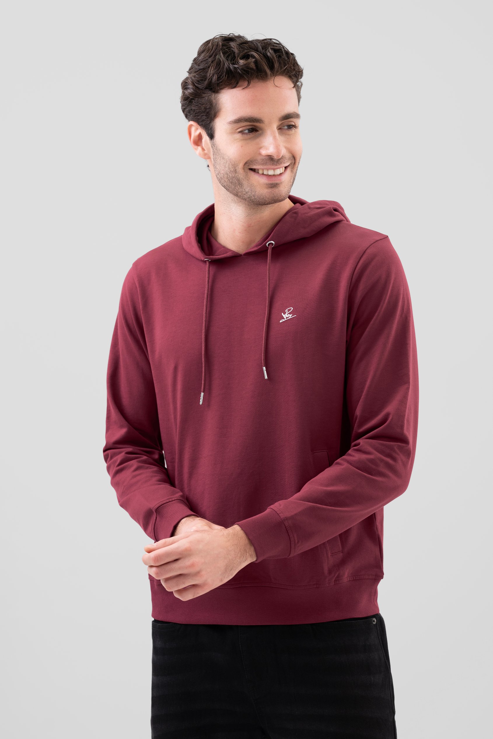 Red Premium Pull Over Hoodie With Signature Logo