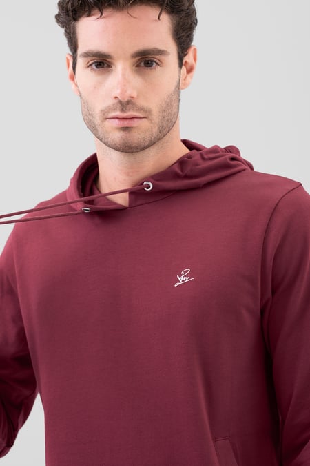 Red Premium Pull Over Hoodie With Signature Logo