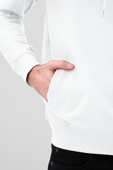 White Premium Pull Over Hoodie With Signature Logo