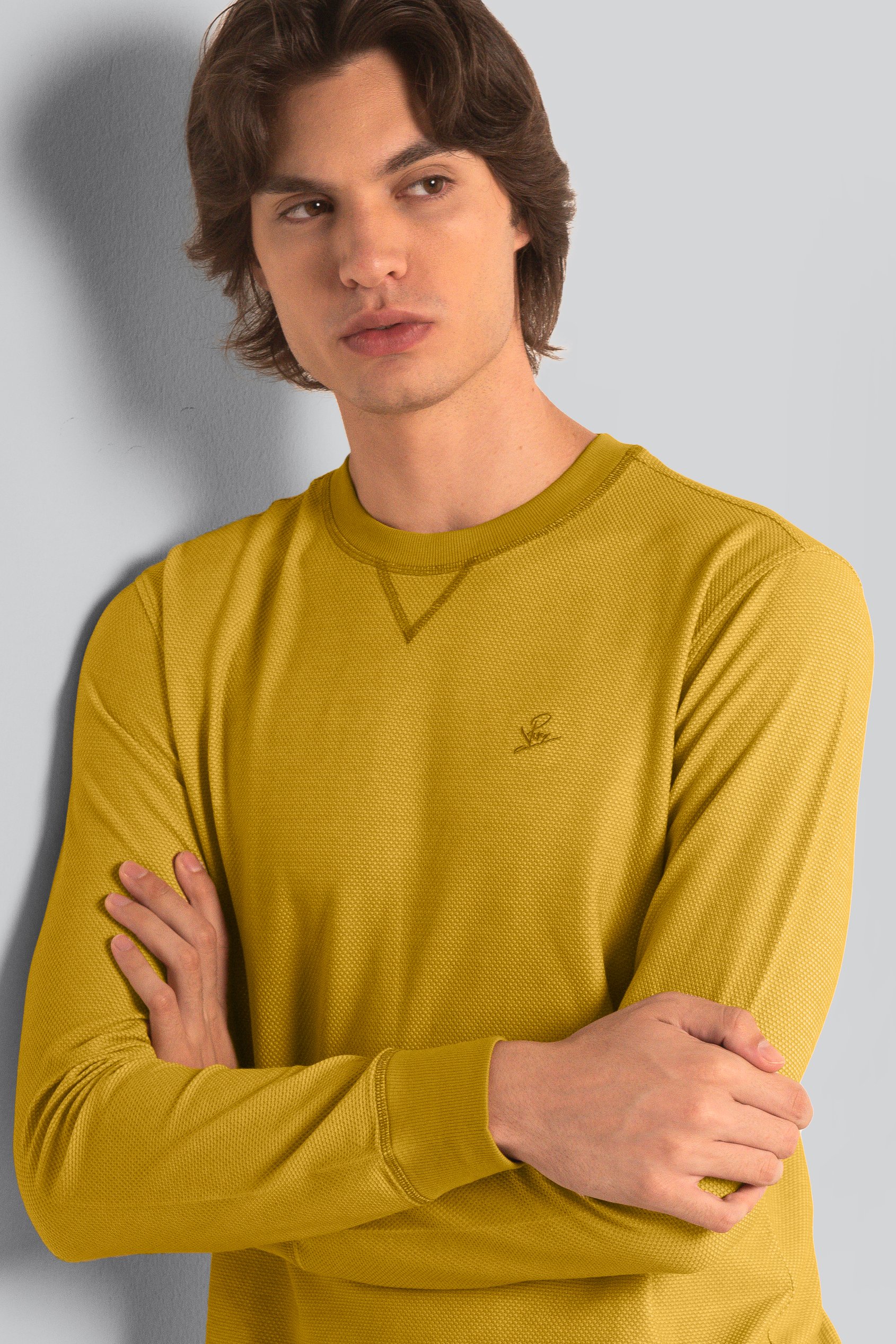 Honeycomb Design Jersey Long Sleeve T-Shirt